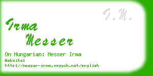 irma messer business card
